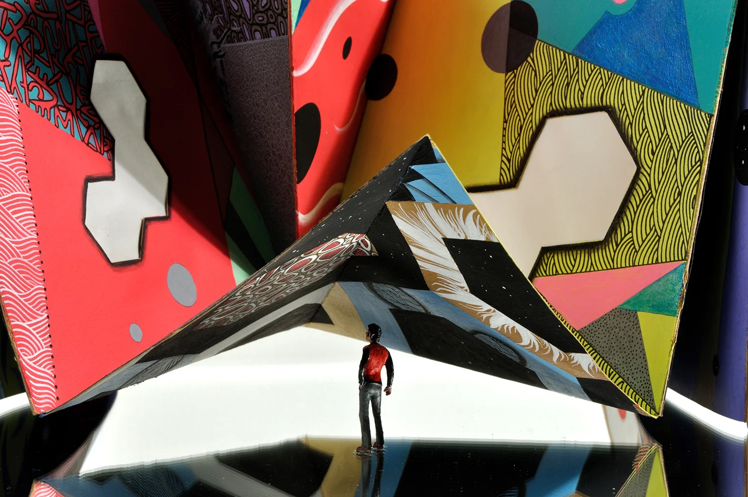   Cosmicarium Origami Book Sculpture  - Detail. Private Collection (Cleveland, OH) 