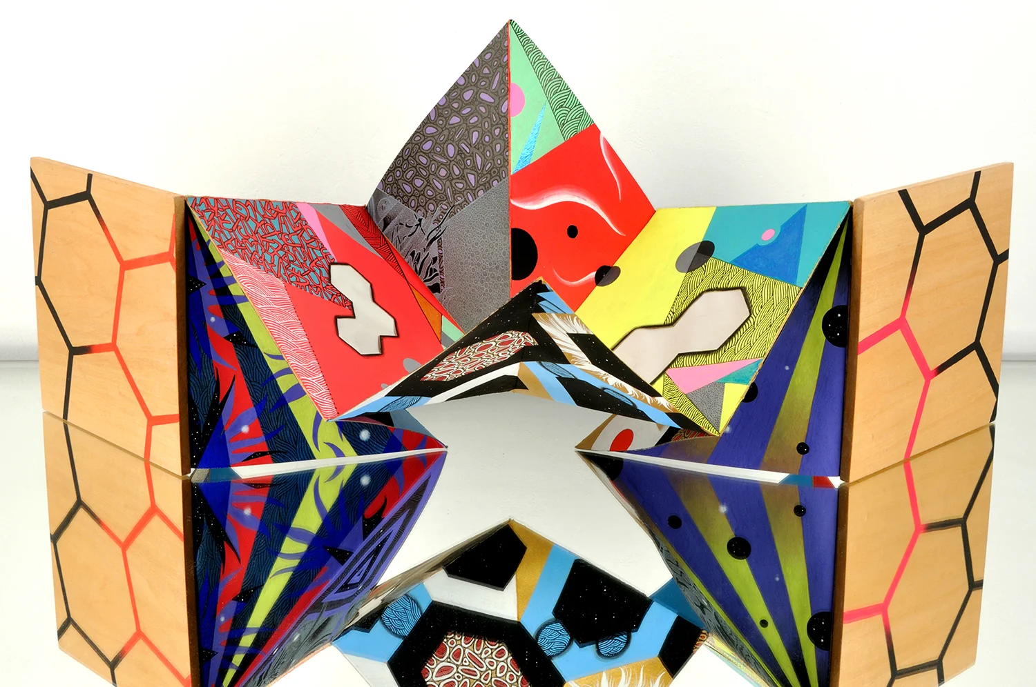  Cosmicarium Origami Book Sculpture , Mixed media on paper &amp; wood, 30 in. x 12 in. x 12 in. Private Collection (Cleveland, OH) 