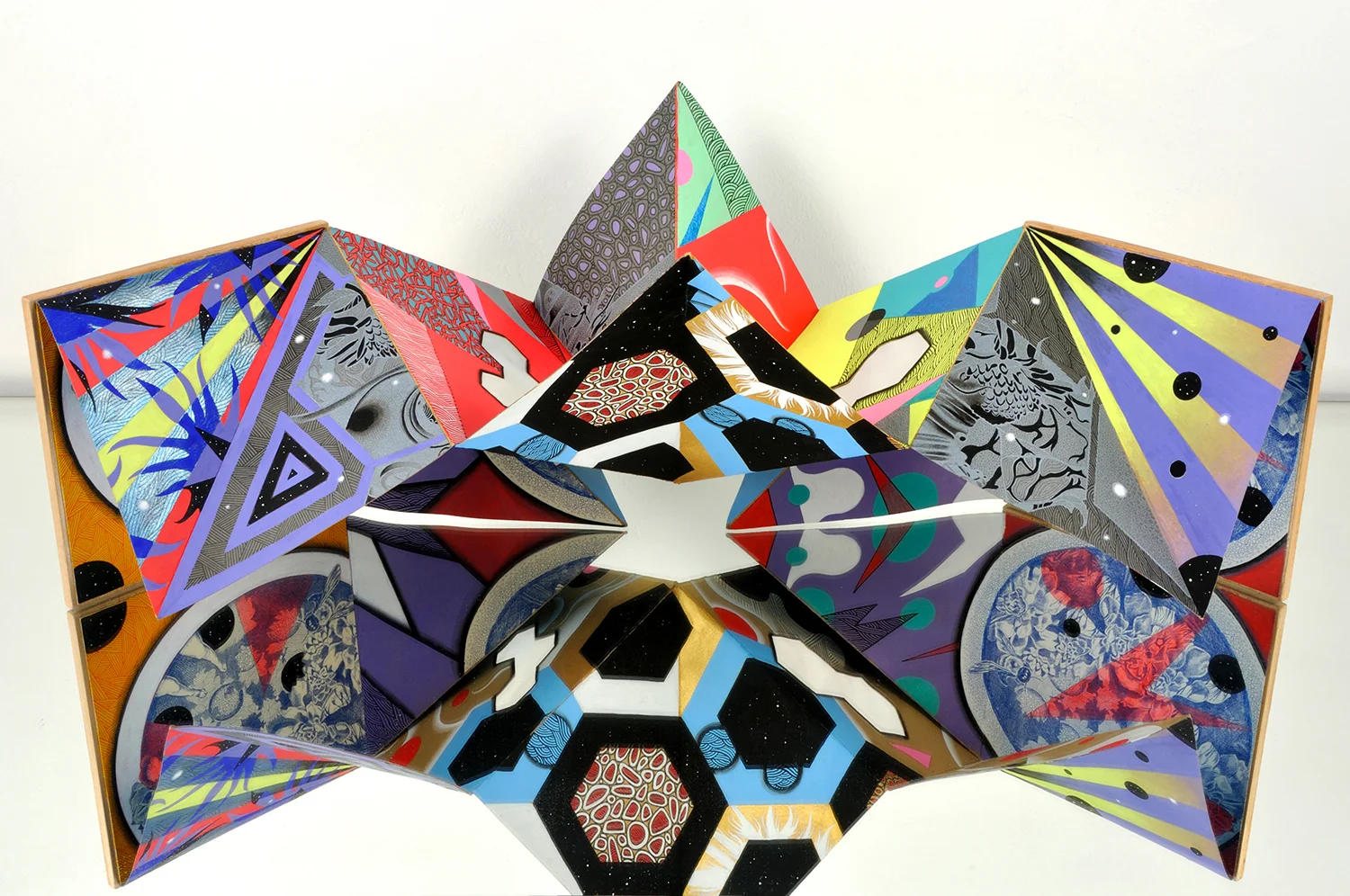   Cosmicarium Origami Book Sculpture , Mixed media on paper &amp; wood, 30 in. x 12 in. x 12 in. Private Collection (Cleveland, OH) 