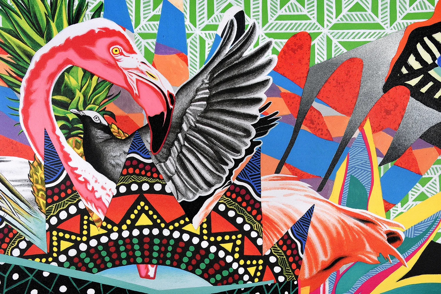 Junkanoo Masquerade - Artwork Detail (Left Panel)