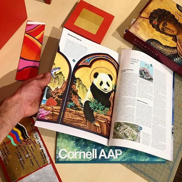 Hot off the press: new Cornell AAP Mag features &ldquo;Panda Icon Triptych&rdquo; (press link in bio)! 🙏🏼 to @CornellAAP &amp; congrats on the beautiful magazine redesign! #art #design #nature #artist #painting #drawing #detail #studio #commission 