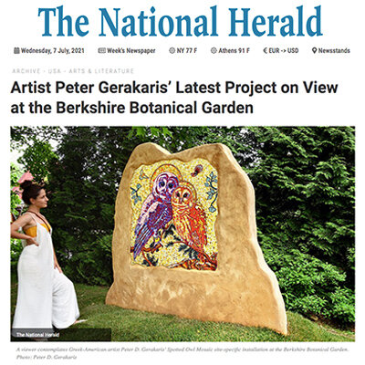 Spotted Owl Mosaic at Berkshire Botanical Garden in the National Herald