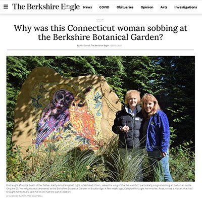 Article about Spotted Owl Mosaic in The Berkshire Eagle