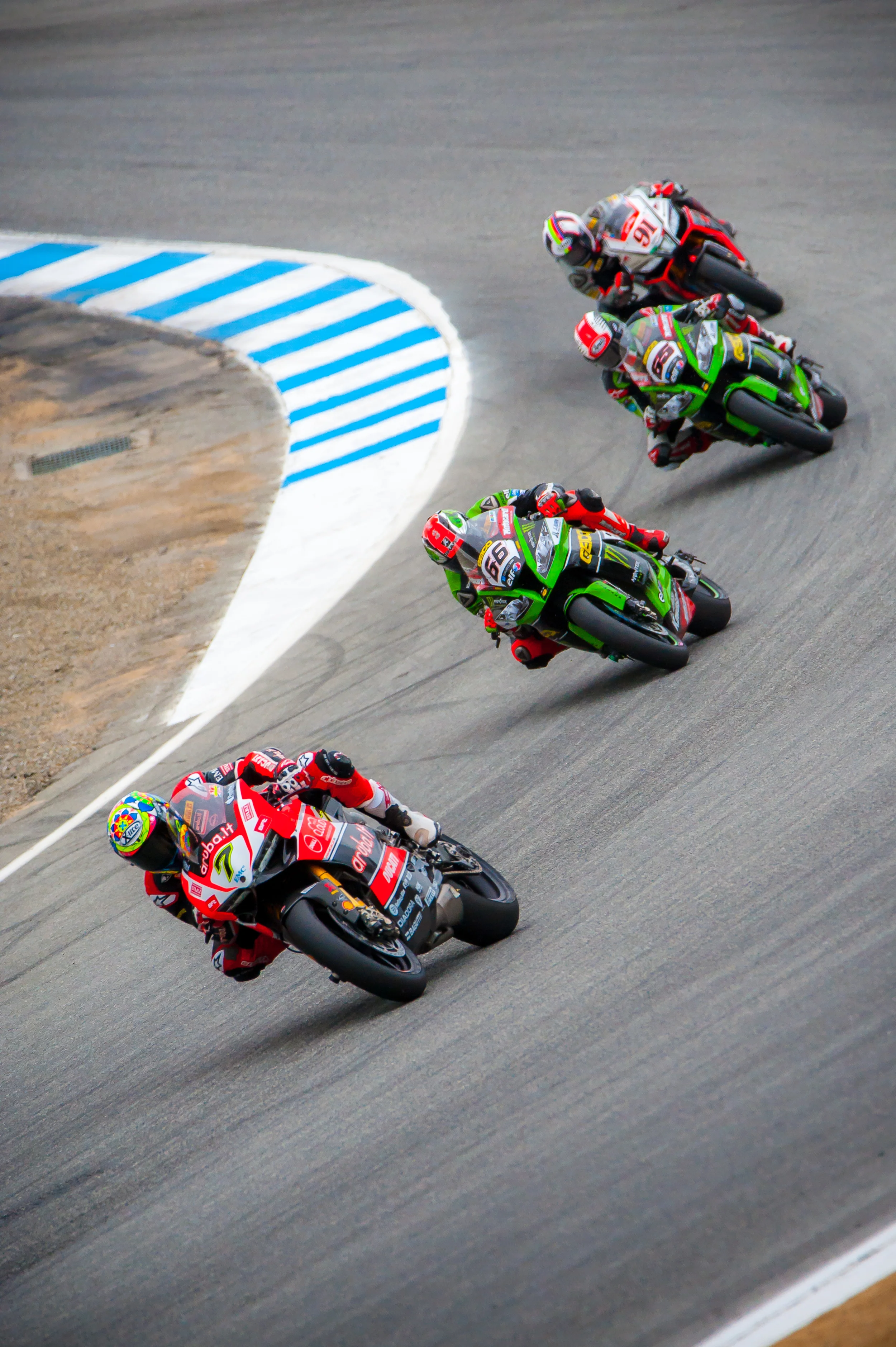 Laguna Seca's defining corner, turn 8 "The Corkscrew", drops 59 feet before turn 9.