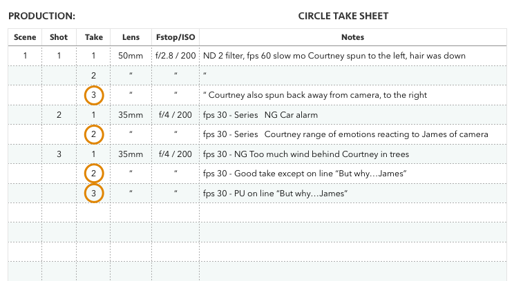 Contoh Script Continuity Script Continuity Sheet and Other Important Film Production Notes ...
