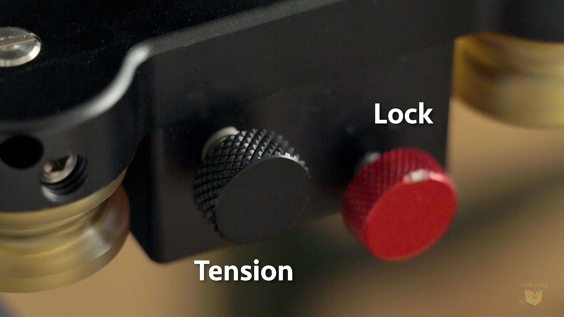 Our tension knob helps us not move to fast or too slow. Sliders can be light so adjusting the tension helps us maintain our movement speed.