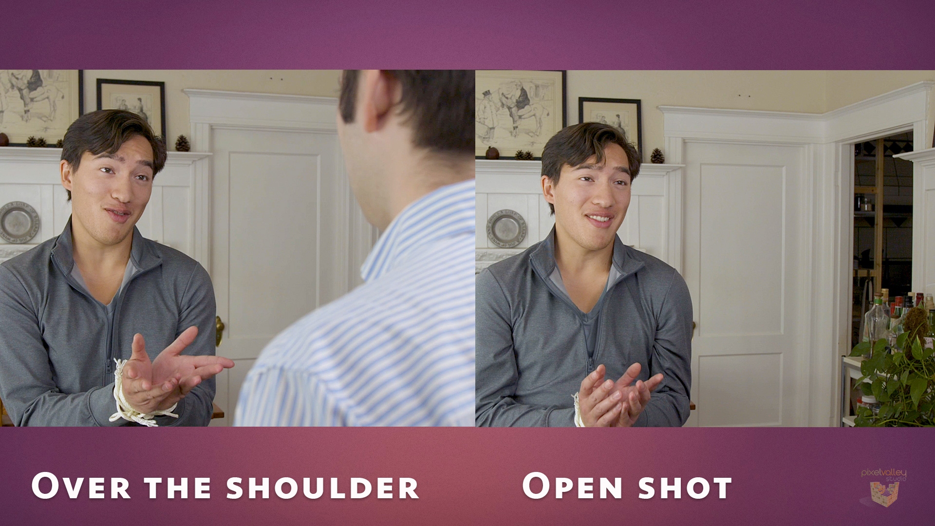 You can shoot singles (open shots) and cut back and forth instead of using an over the shoulder. But notice how the over the shoulder changes the dynamic of the shot.