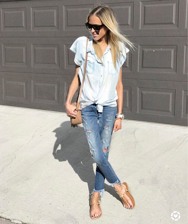 Keeping it casual today. Find all my outfit details through the link in my bio (couldn't find this shirt online, but I linked similars. You'll definitely want to check out these sandals though π). Hope you're having a wonderful weekend! http://liketk.it/2rqFC @liketoknow.it #liketkit