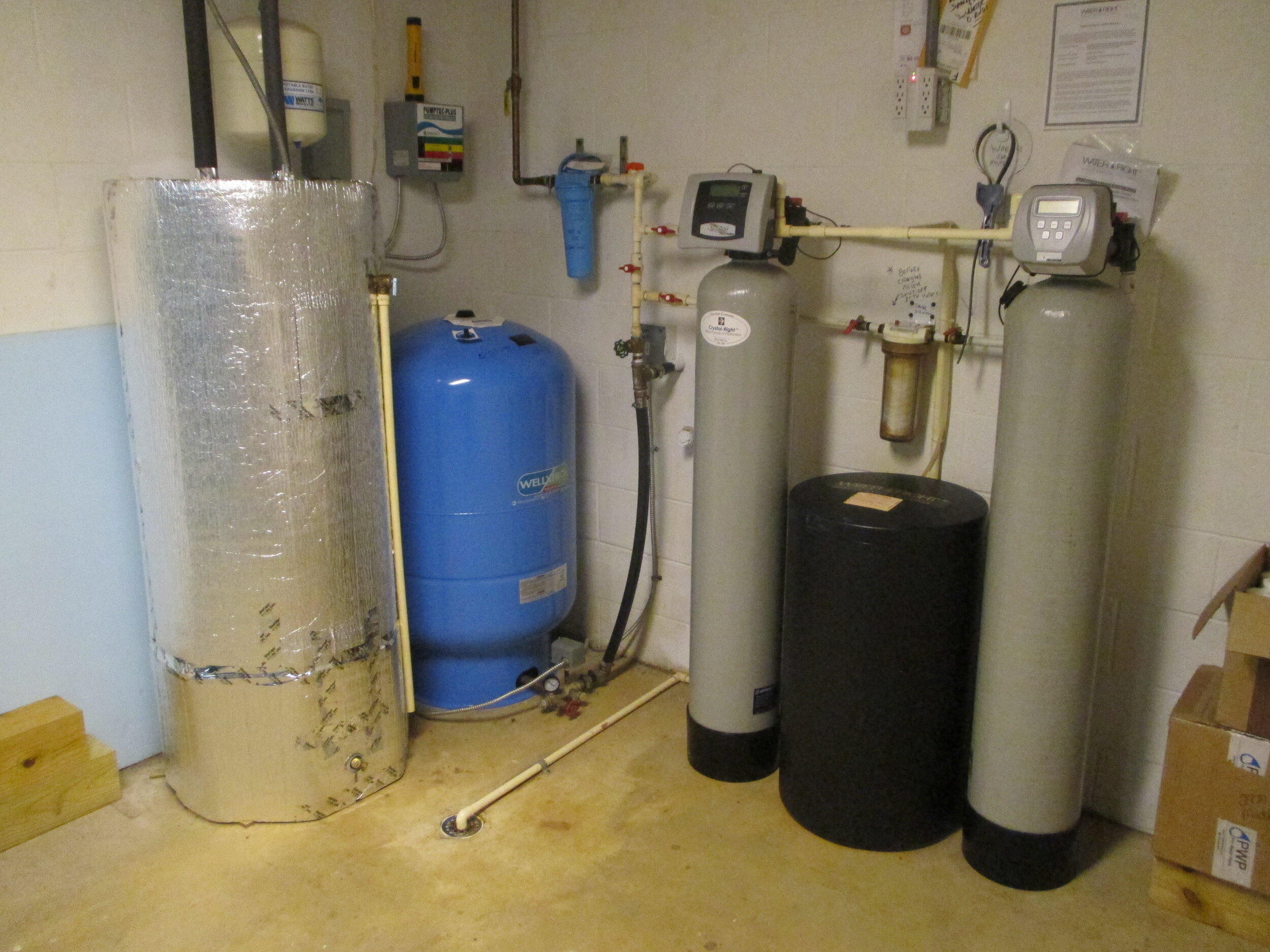 Basement Water Supply and Treatment Equipment