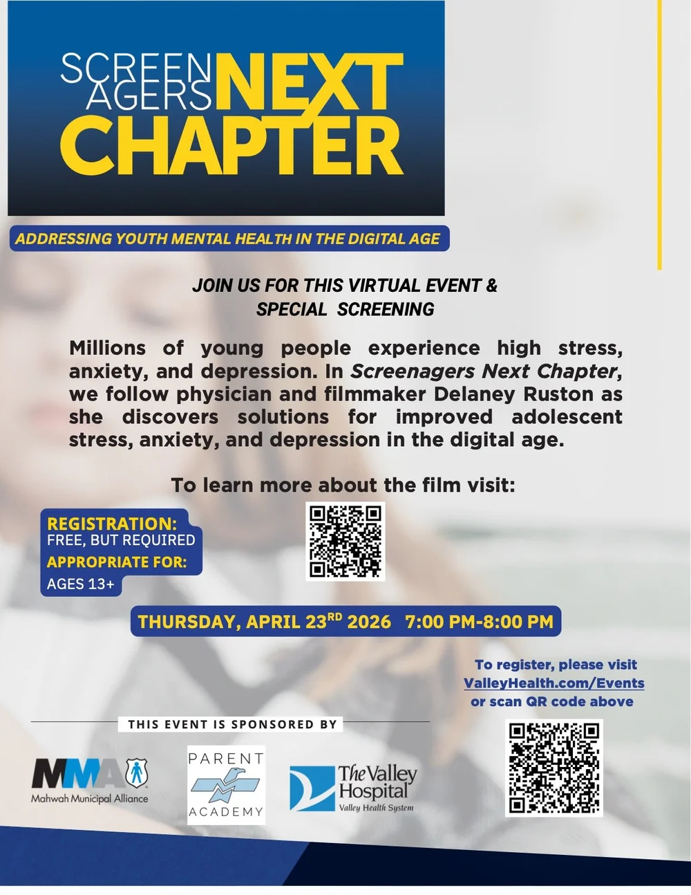 Screenagers Next Chapter: Virtual Screening on Youth Mental Health ...