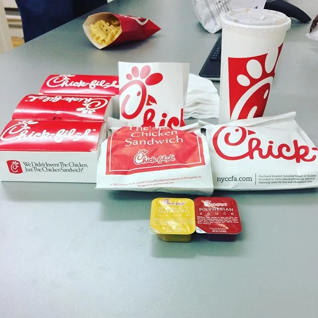 Lunch is served at the @reimagenyc office. 👊🙏🏻 for @chickfila 🙌🏽🙌🏽🙌🏽🙌🏽🙌🏽🙌🏽 @marino212