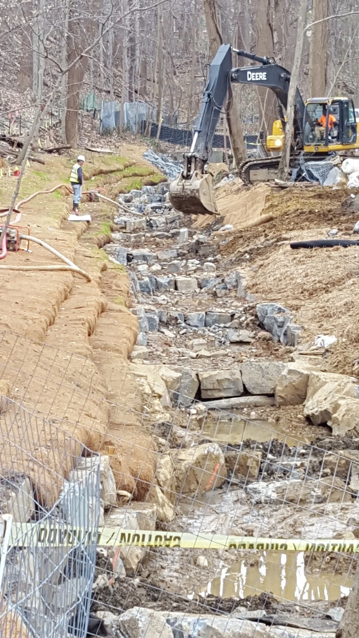 Segment 1 looking upstream, nearing completion in early March