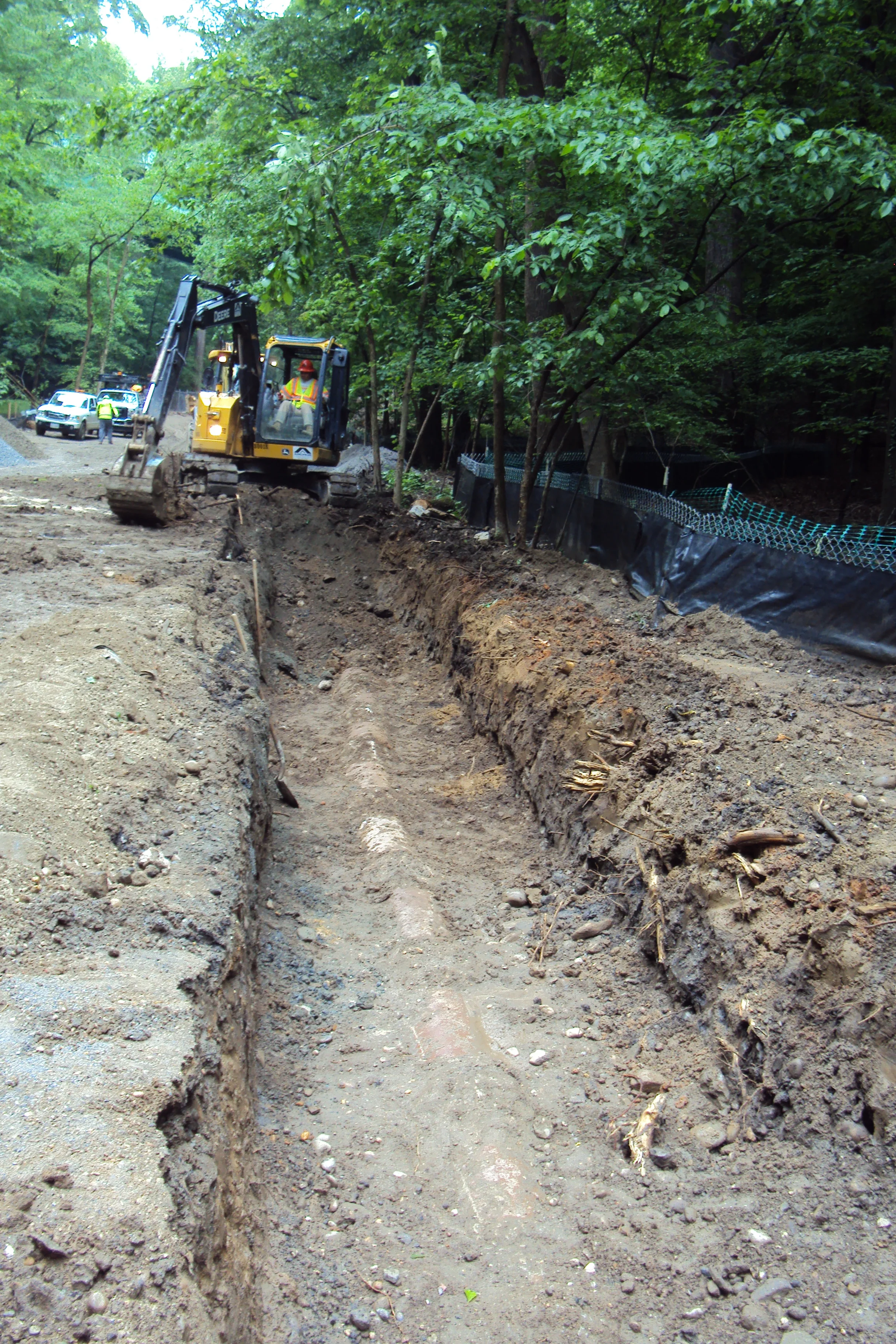 Existing sewer line exposed for replacement