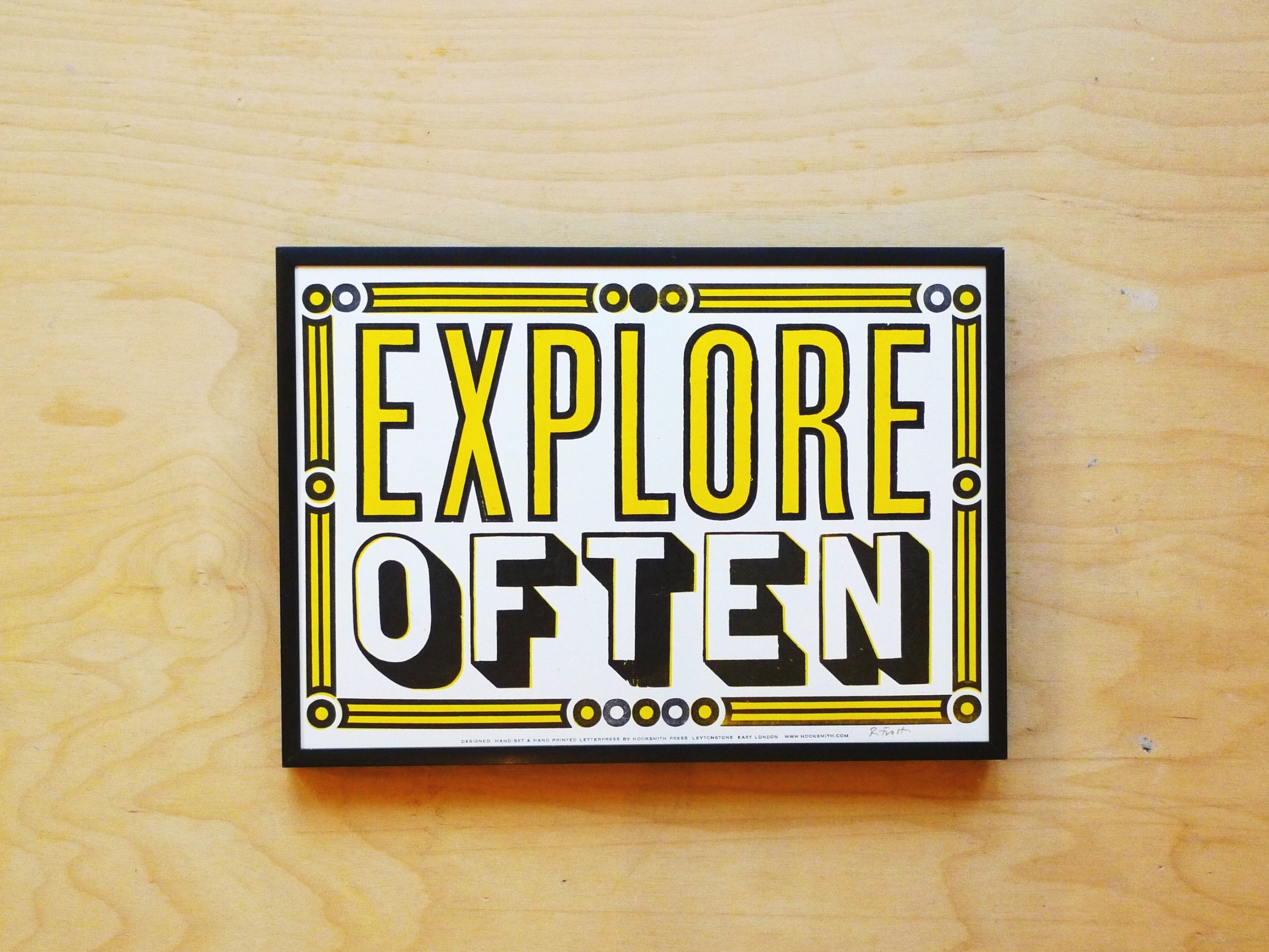 EXPLORE OFTEN Letterpress Print Hooksmith