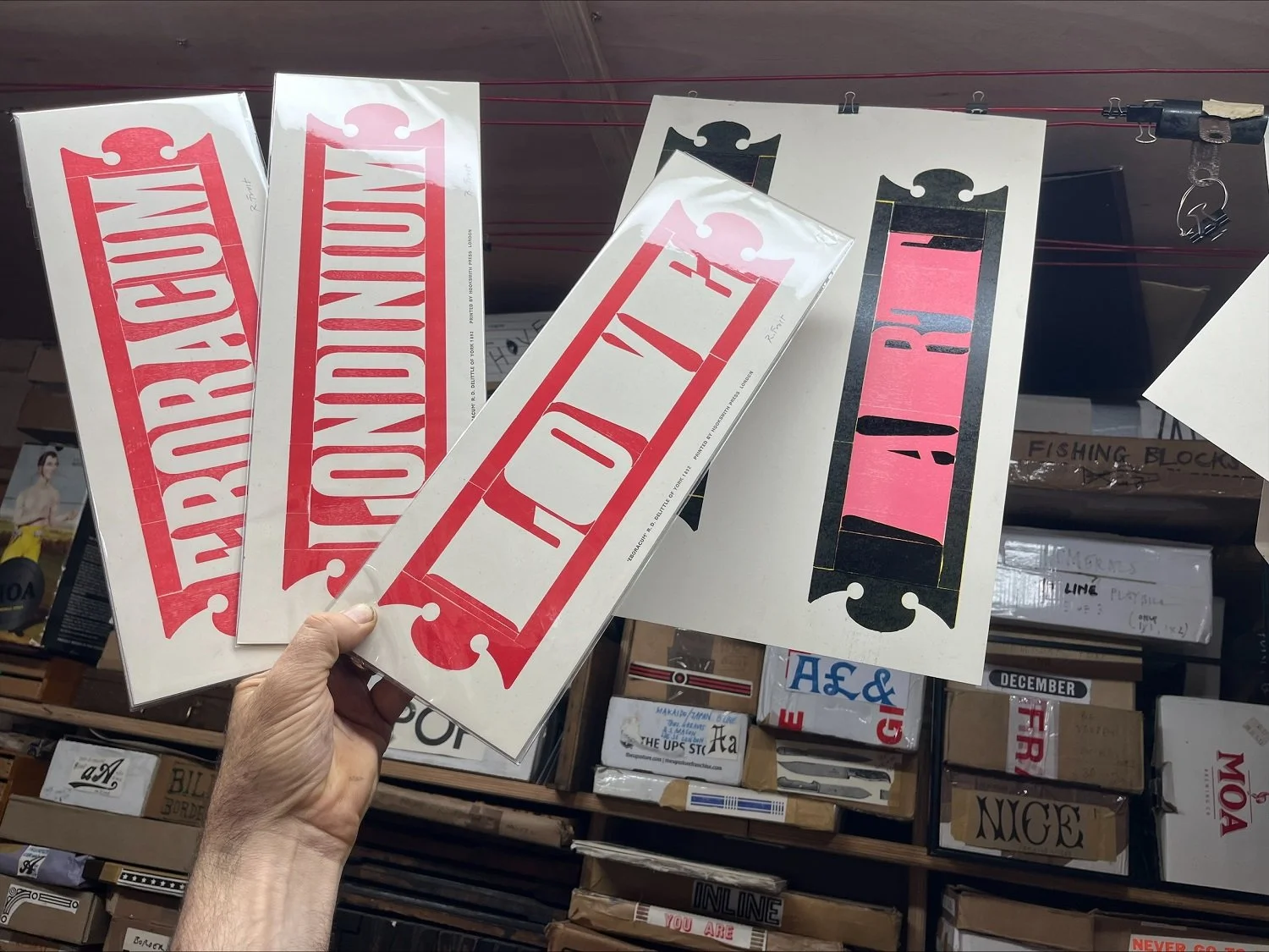 Delittles Eboracum Improved White Letter Type Banners at Hooksmith Press London Artist Russell Frost .jpg