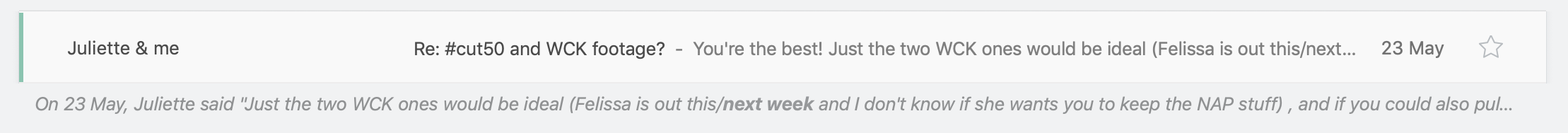 Here’s the Recap feature at working, letting me know there’s a deadline in this email
