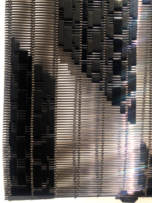 A close up view of their intricate woven technique