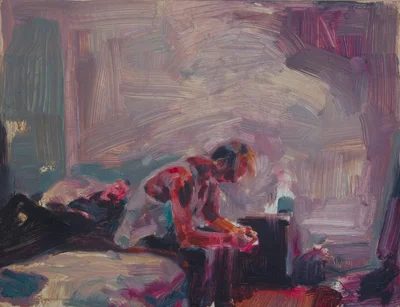 Crater, oil on board, 20.5 x 25.5, 2013