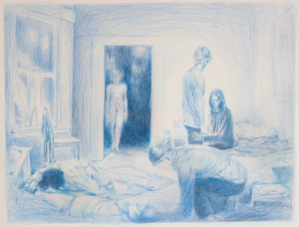 Study for the Void, coloured pencil on paper, 39 x 46 cm, 2015