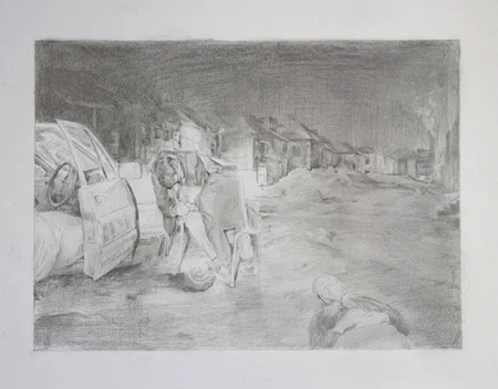 Trauma, graphite on paper, 31 x 35 cm, 2014