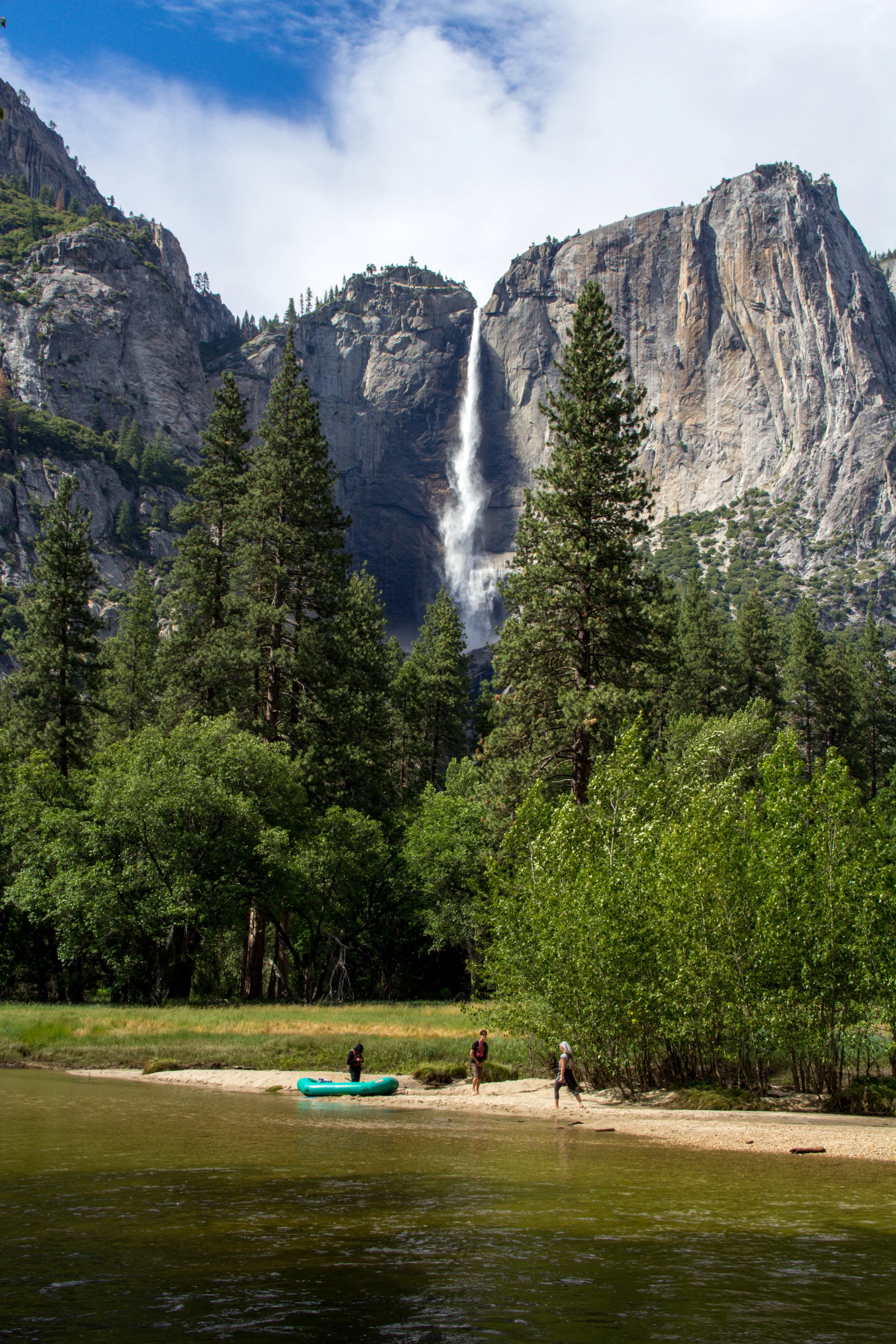 Looking Over the Merced River at Yosemite Falls, 2016