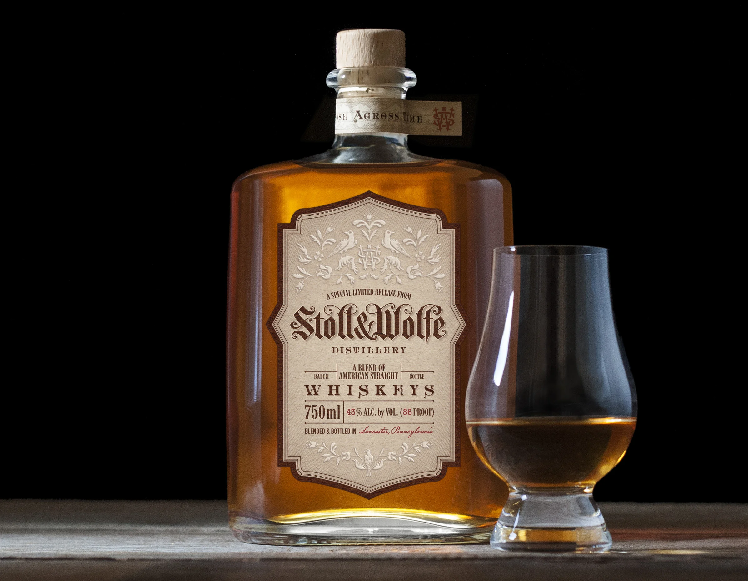 Stoll & Wolfe Bourbon & Rye Whiskey with Tasting Glass