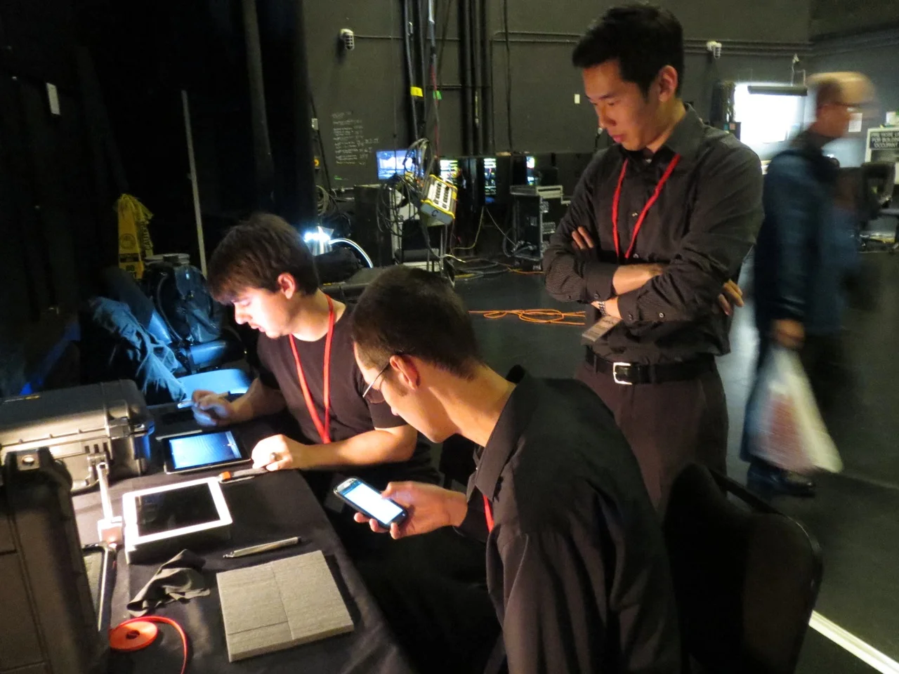 My demo support team backstage at Adobe MAX 2013