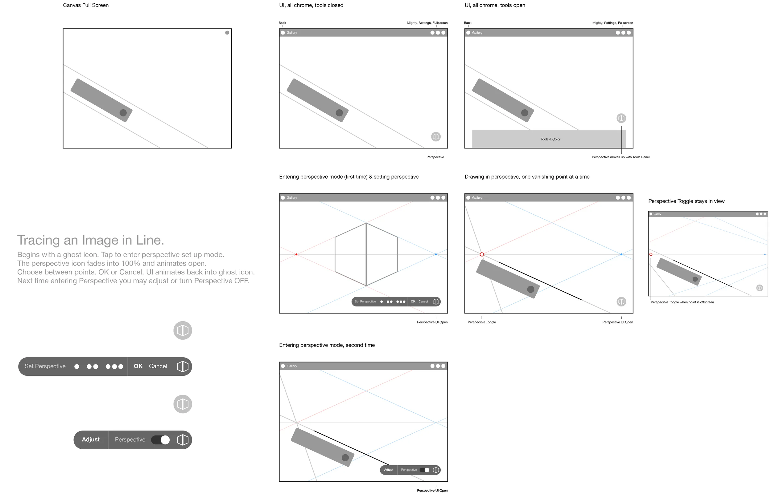 Study 3: Parti diagrams allowed us to explore the interaction design for Perspective.
