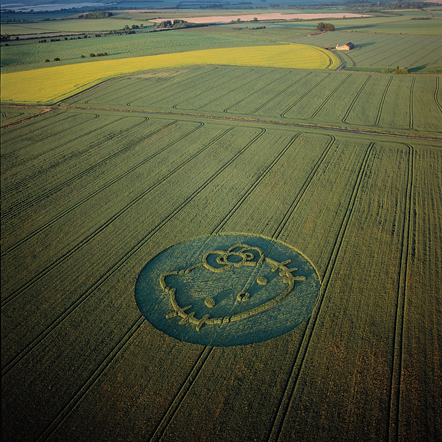  Gordon- as a part of Surface to Air- was commissioned to create a piece of artwork in celebration of the 30th birthday of Hello Kitty.&nbsp;  The result: a giant crop circle in Wiltshire, England.&nbsp; 
