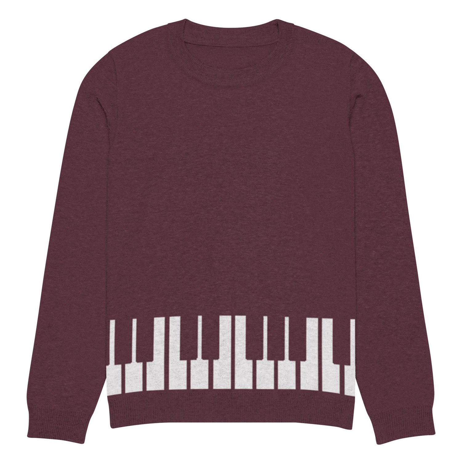 Burgundy Keyboard Knit Sweater - Cadenza Studios