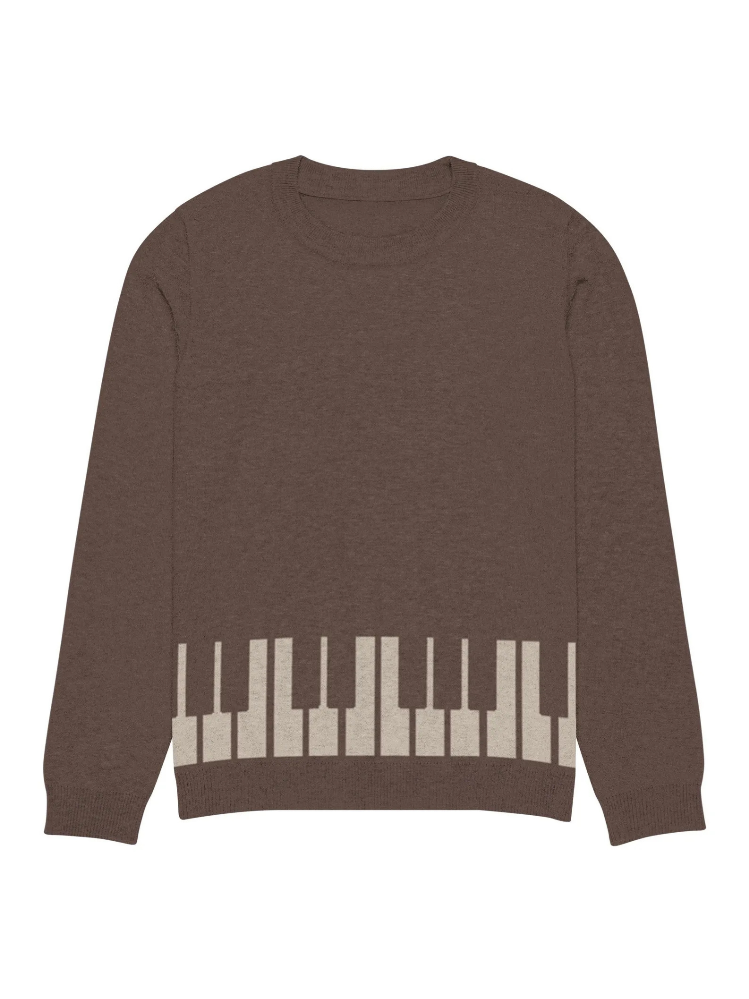 Brown Keyboard Knit Sweater