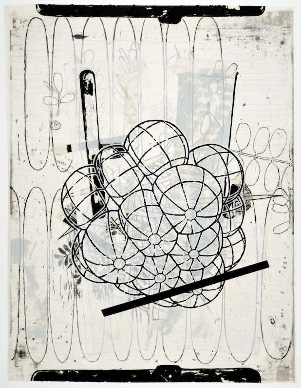 Lament of an Icarus I 25" x 19” litho, screen and chine colle