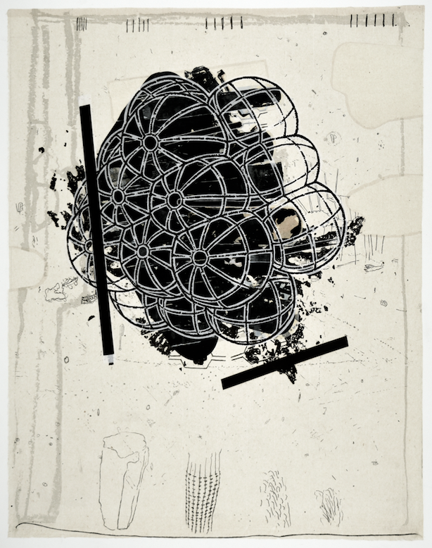 Lament of an Icarus IV 25" x 19” litho, screen and chine colle