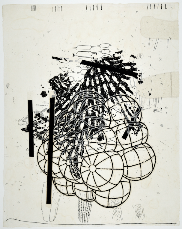 Lament of an Icarus V 25" x 19” litho and chine colle