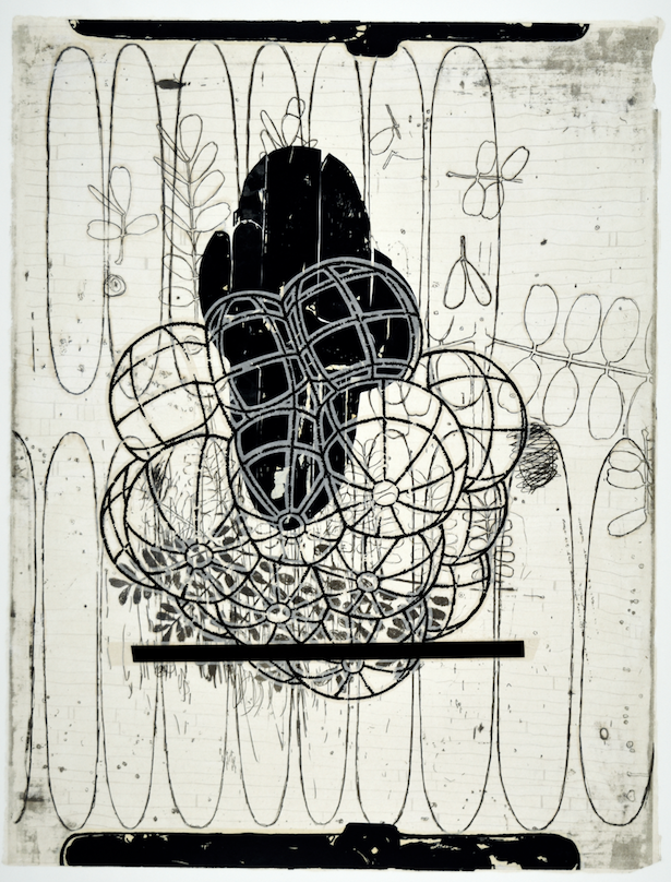 Lament of an Icarus VI 25" x 19” litho, screen and chine colle
