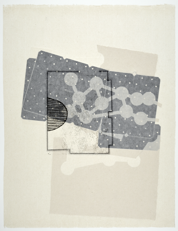 Gebäudeplan VIII 25" x 19” offset relief, litho, monotype and chine colle