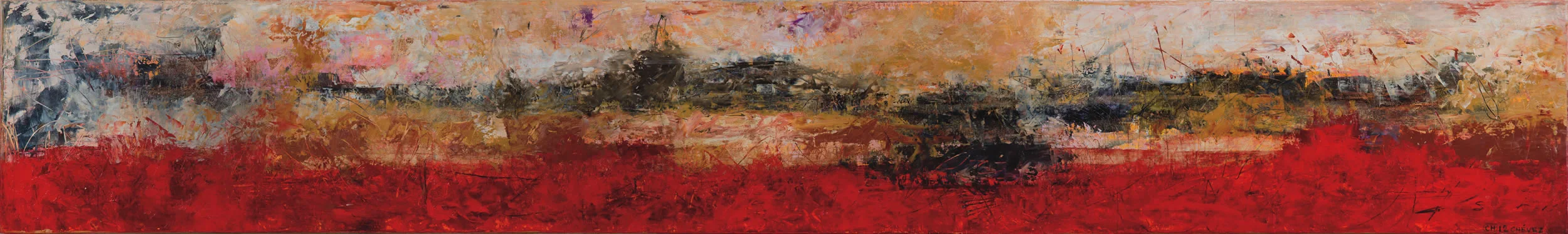 Montaña sin nombre II Óleo sobre lino y madera, 30 x 200 cm, 2012