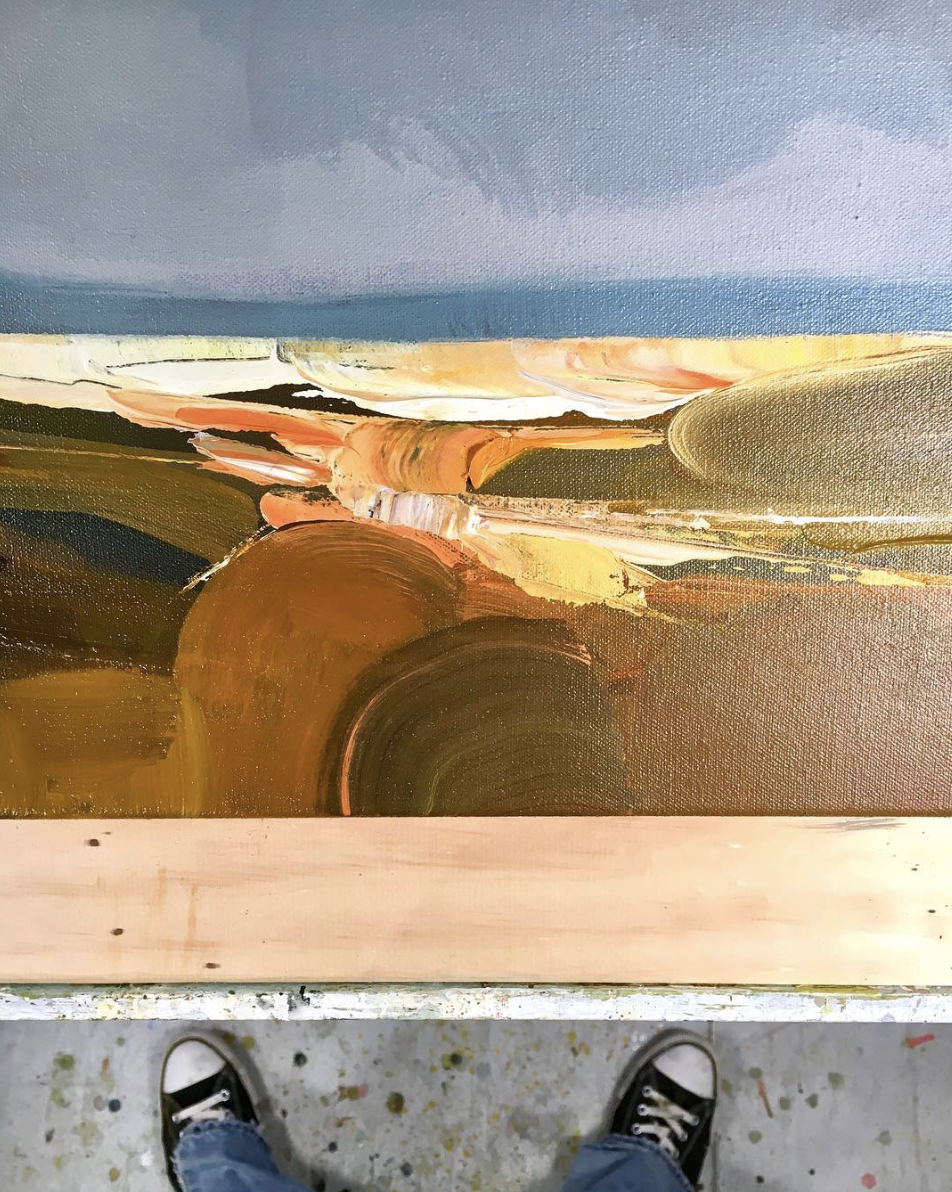 Working on a new painting traveling to Somona. (Detail in progress)