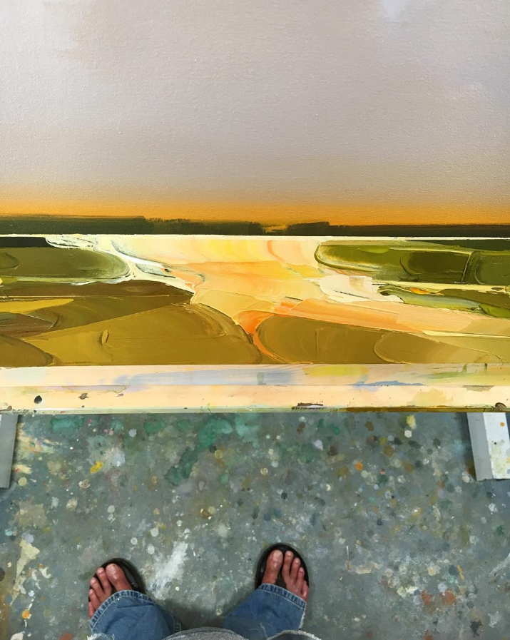 Late night in the studio working on a new piece.