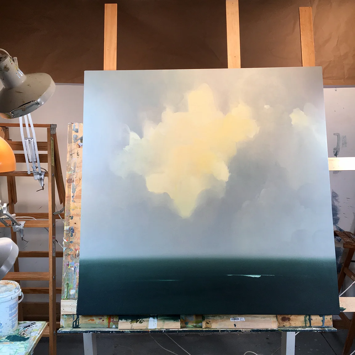  Waiting for my ocean to dry. ;) painting in progress. Late night studio shot 