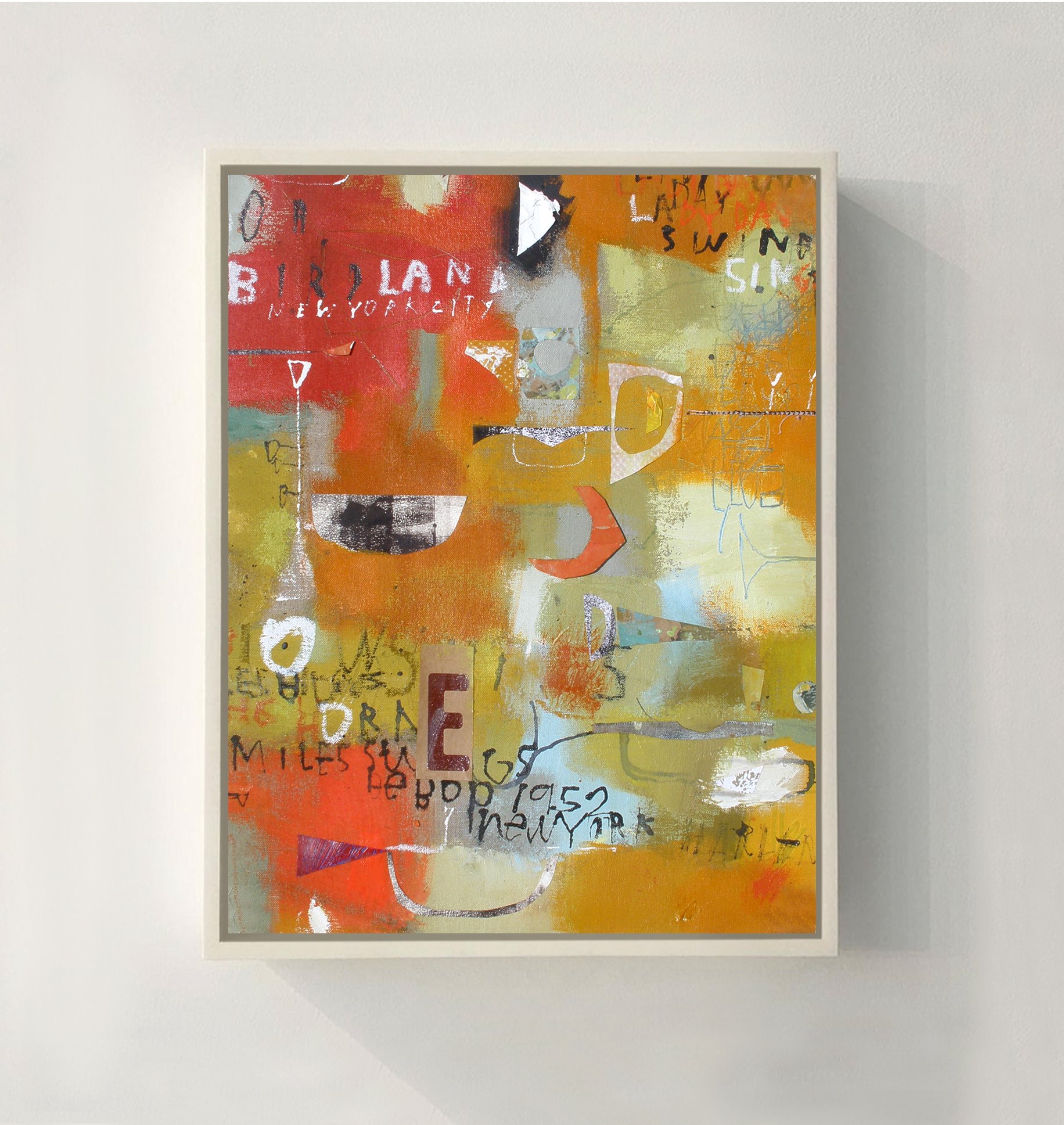 BIRDLAND 2009 16 × 24 in Acrylic, Oil stick, collage on canvas SOLD . .