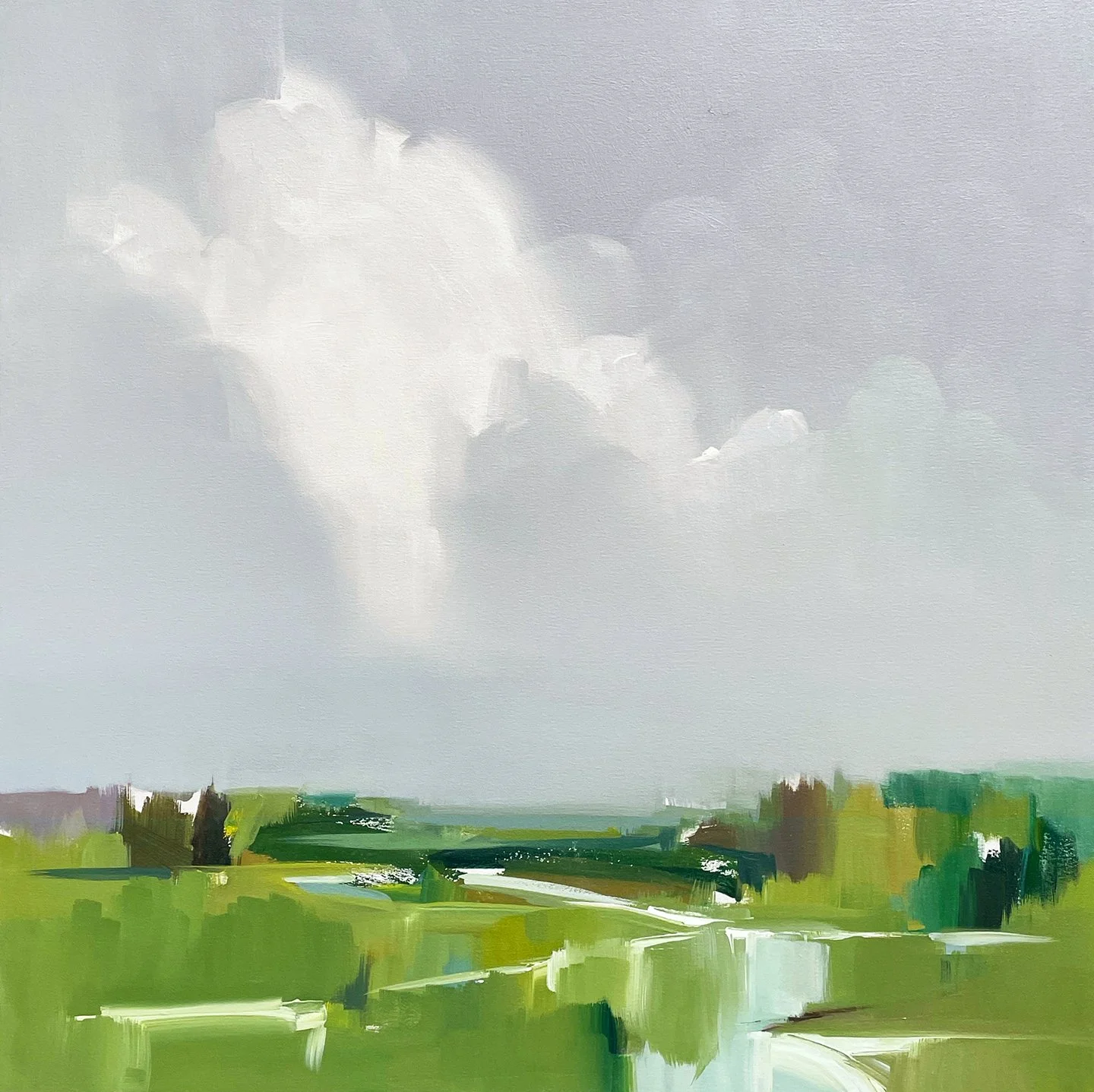 VINEYARD BY THE SEA 2025 36 × 36 inches Acrylic, Oil on canvas .