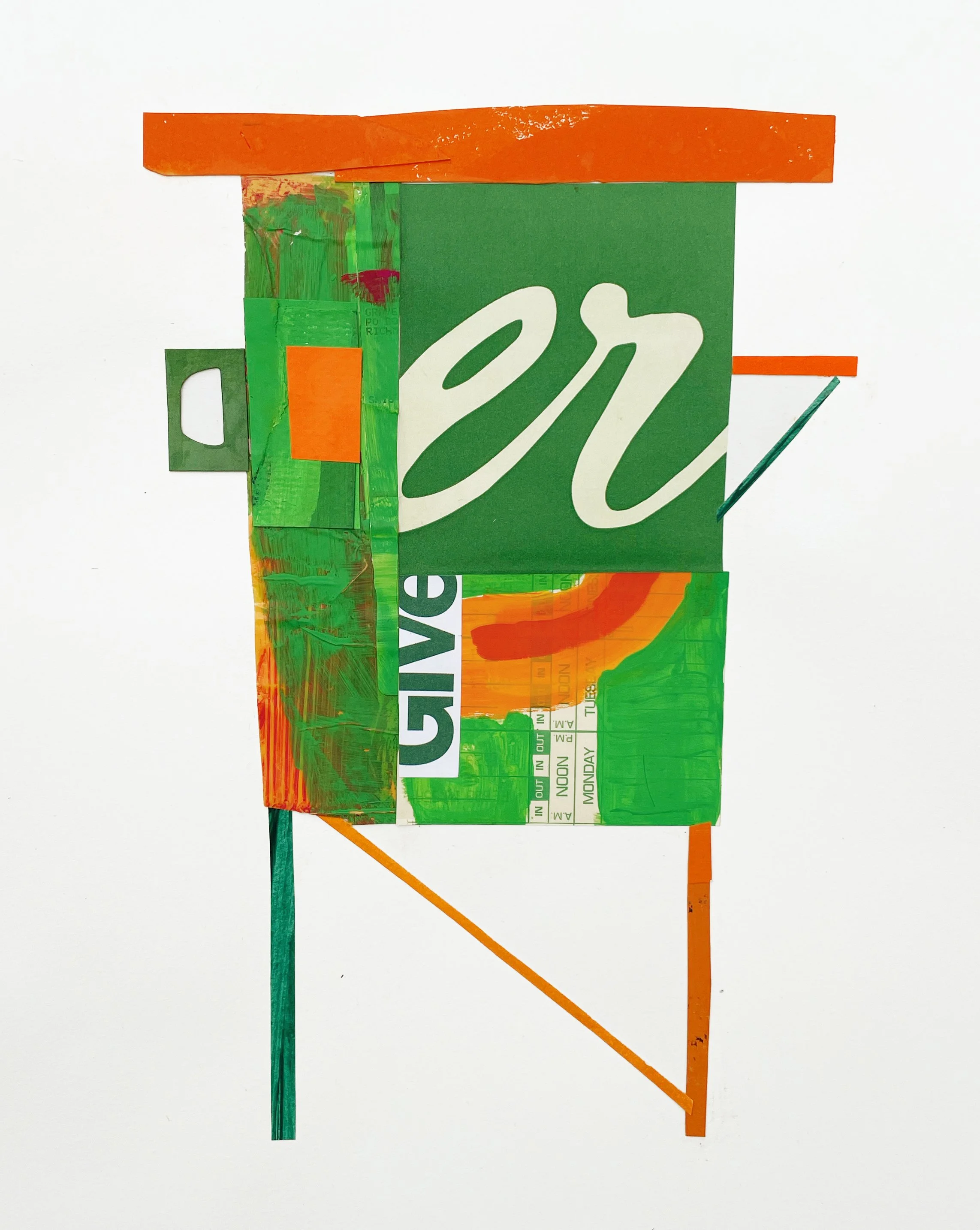  GIVER   2025  Gouache, Acrylic, mixed media collage on paper  10 × 14 inches  25.4 x 35.56 cm  . 
