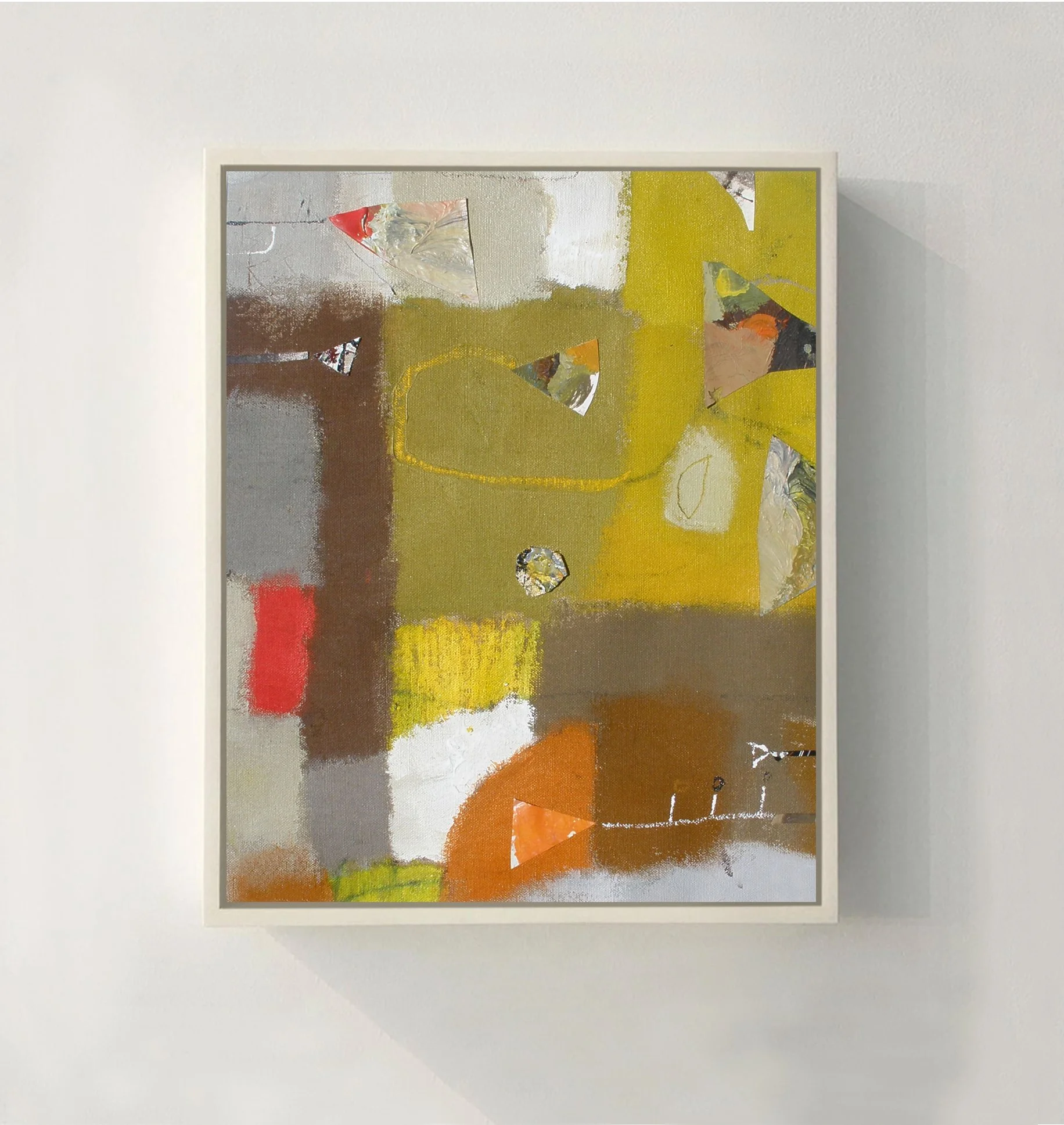  SAMBA STEP  2009  16 × 20 in  Acrylic, Oil stick, collage on canvas  SOLD  .   