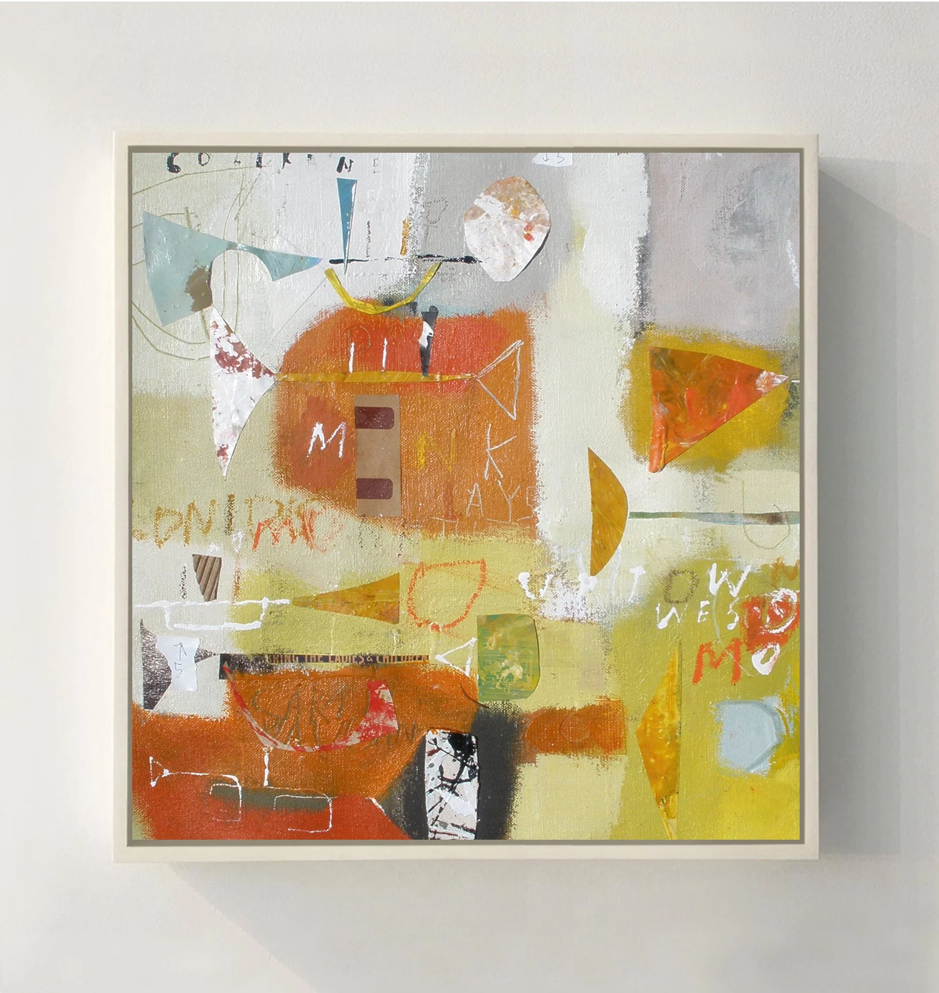  PARTY HOPPERS  2009  24 × 24 in  Acrylic, Oil stick, collage on canvas  SOLD  .  . 