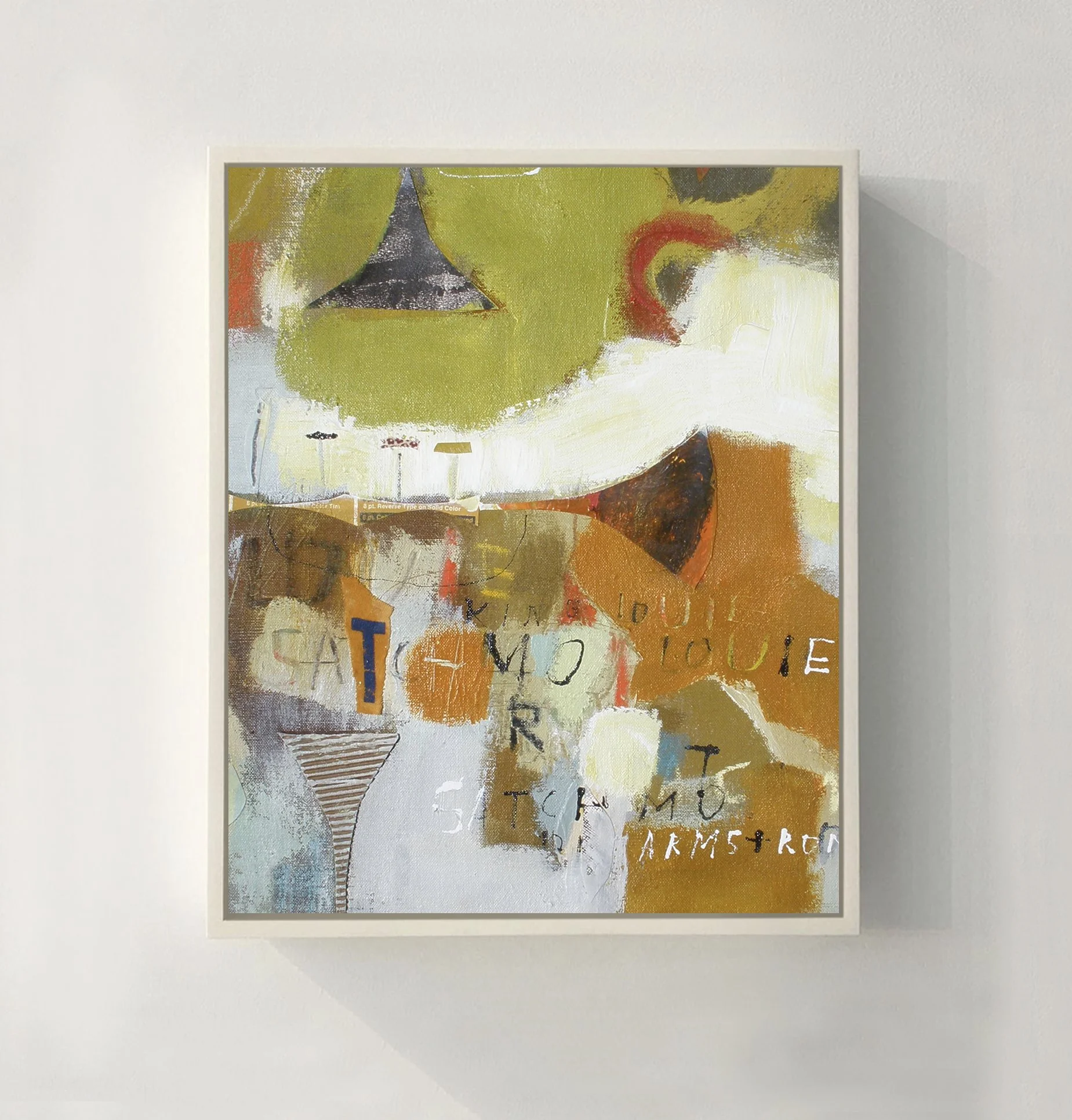  KING LOUIE  2009  18 × 24 in  Acrylic, Oil stick, collage on canvas  SOLD  .  . 