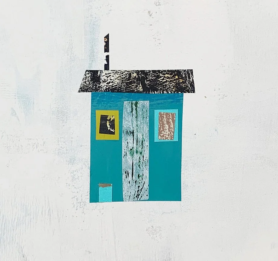  BLUE &amp; GREEN (Cabin  #4)  2015  7 × 7 inches  Acrylic, Gouache, mixed media collage on paper  SOLD  . 