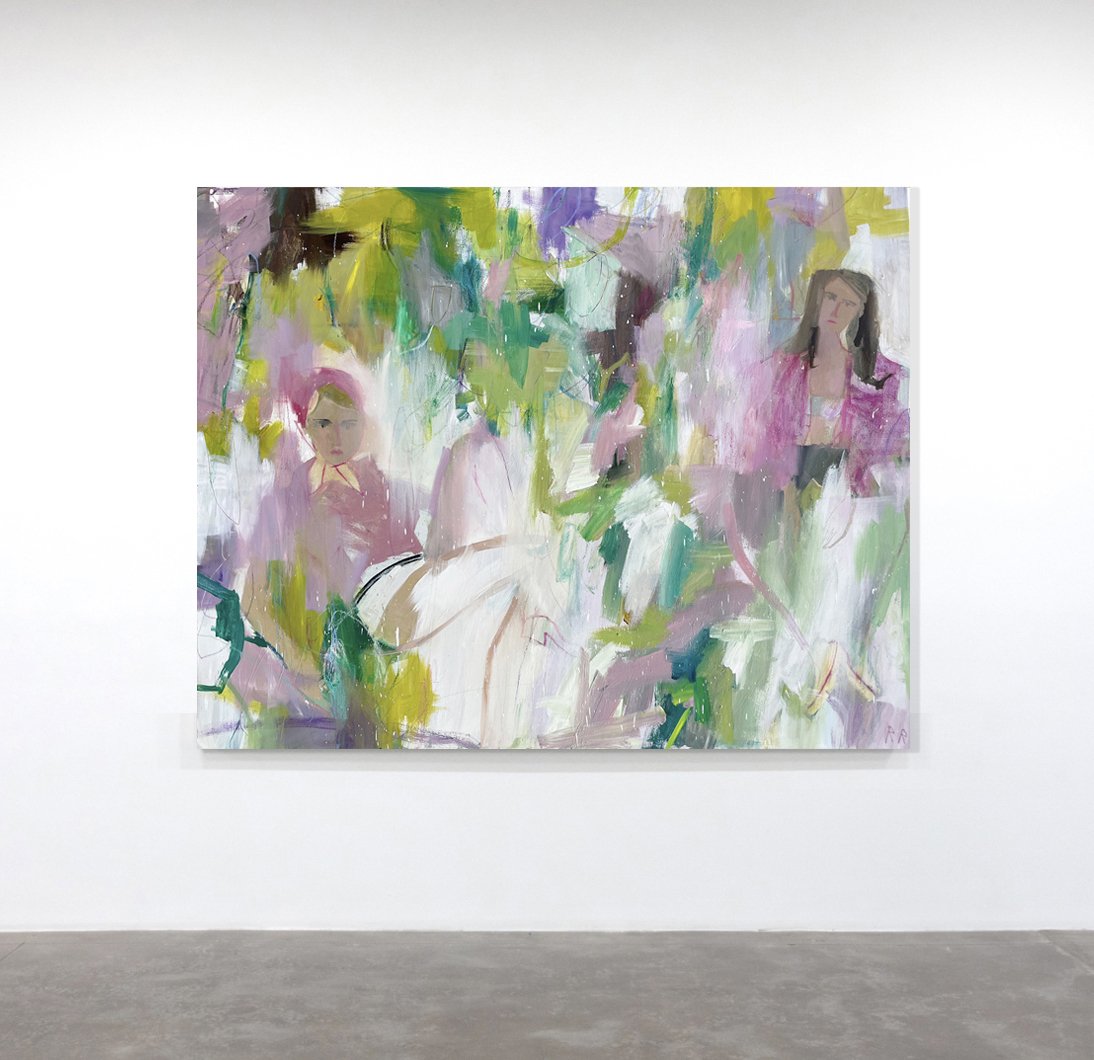  PICNIC IN THE PARK   2025  64 × 52 inches  Acrylic, Oil stick on canvas  . 