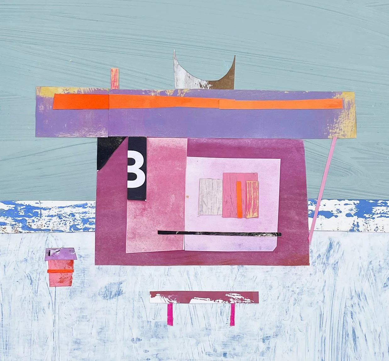  FROZEN BERRY  2024  11 × 11 inches  Mixed media collage on paper  SOLD  Collection of Doug and Michelle Goldsmith  . 