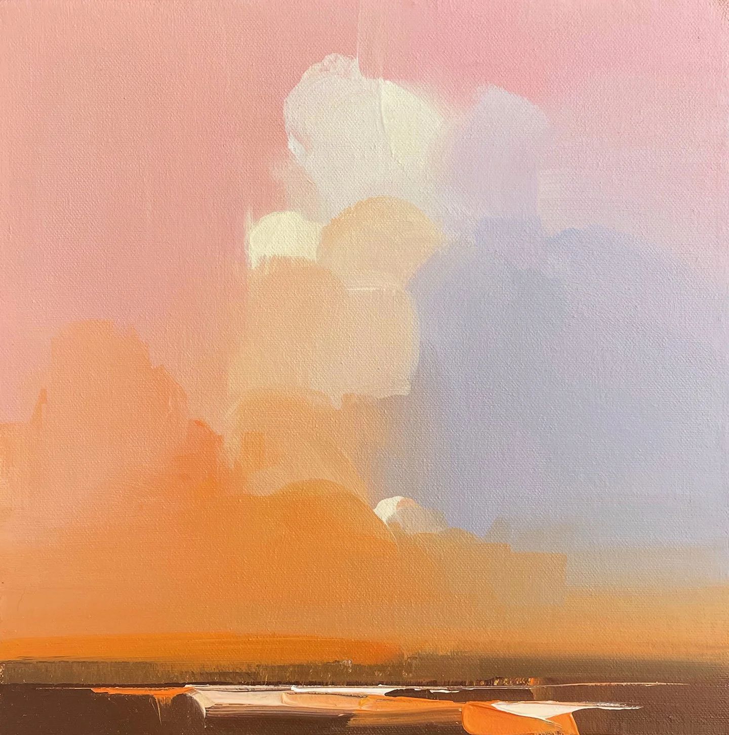  EVENING ESTUARY  2026  12 × 12 inches  30.48 x 30.48 cm  Acrylic, Oil on canvas  .  .   